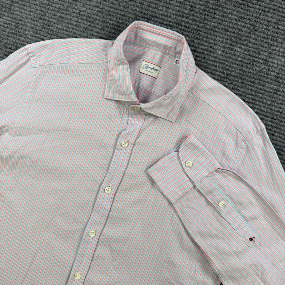 NEW Glanshirt Slowear Striped Button Up Shirt Mens 40 15.75 Blue Pink Italy Made